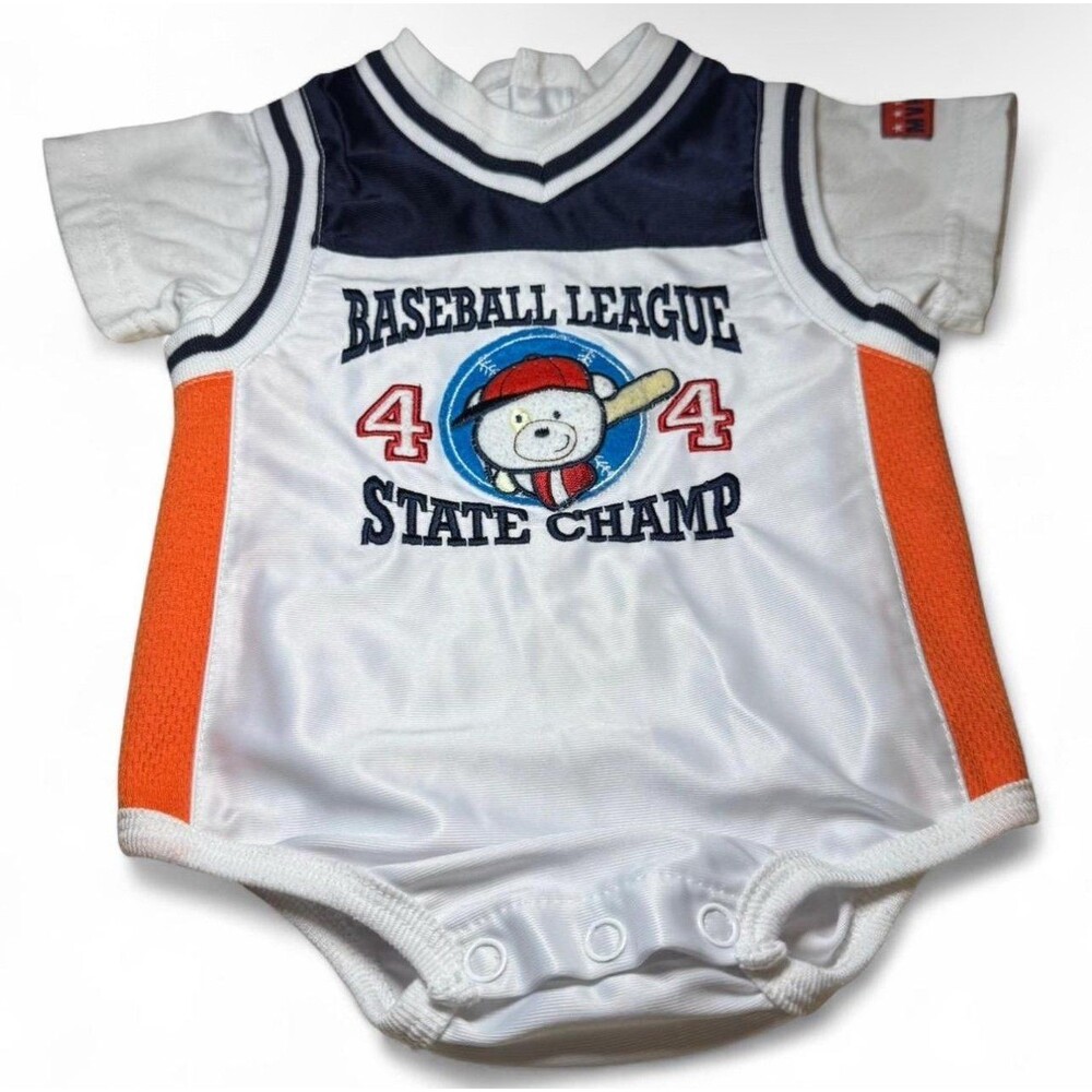 Cradle Togs Boys Baseball Bear Bodysuit 3-6M Sporty Vintage Kidcore Y2K